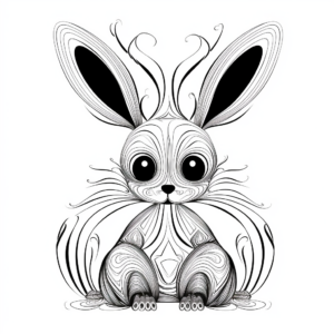 Printable Ethereal Bunny Coloring Pages for Artists 1