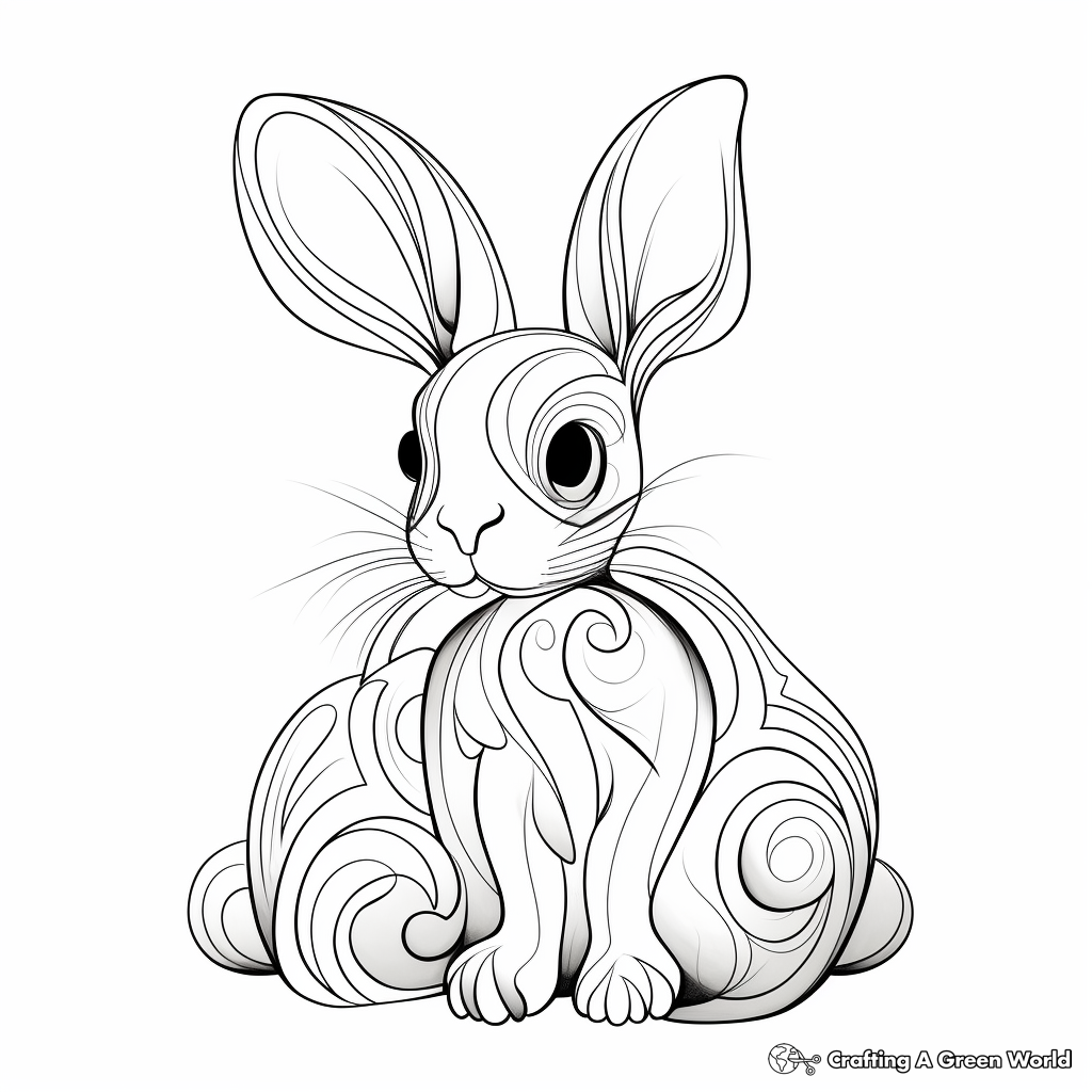 Printable Ethereal Bunny Coloring Pages for Artists 2
