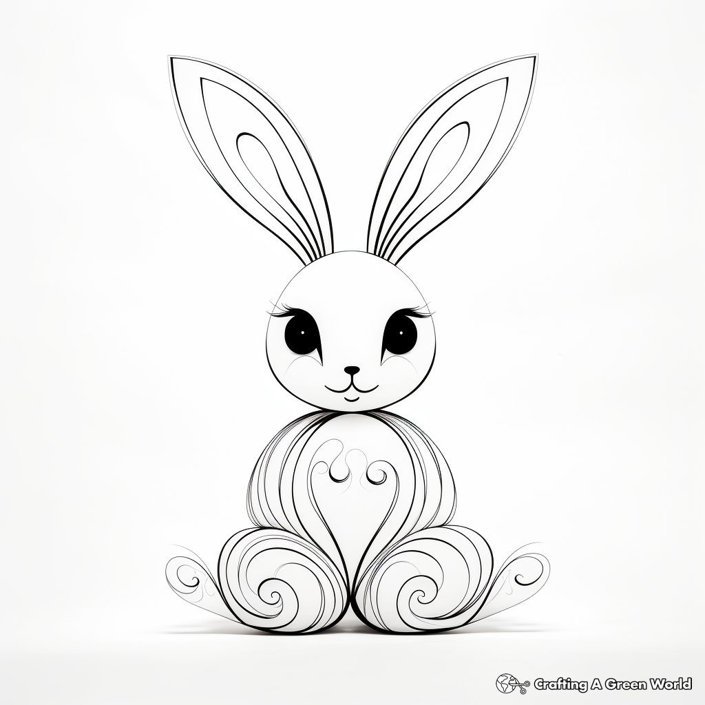 Printable Ethereal Bunny Coloring Pages for Artists 4