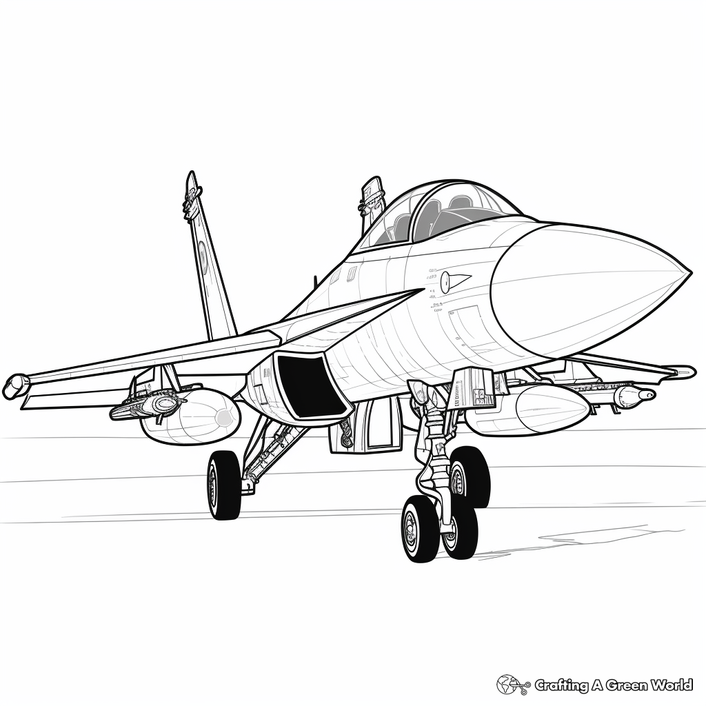Printable F18 Coloring Pages for Aircraft Enthusiasts 2
