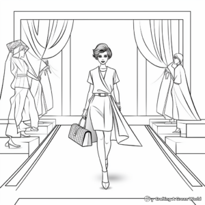 Printable Fashion Show Stage Coloring Pages 1