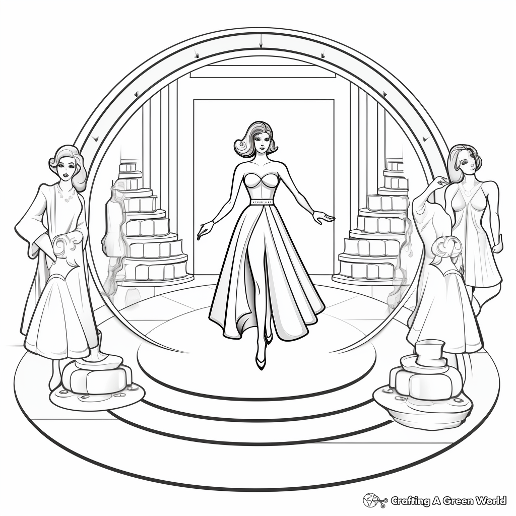 Printable Fashion Show Stage Coloring Pages 2
