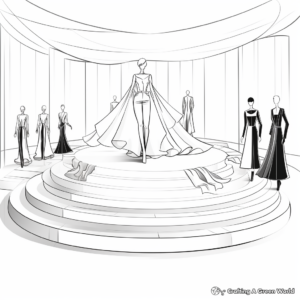 Printable Fashion Show Stage Coloring Pages 3