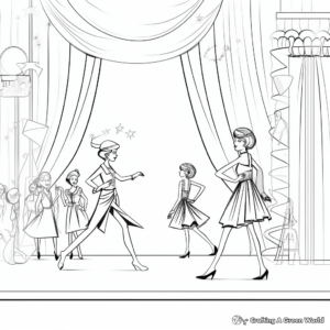 Printable Fashion Show Stage Coloring Pages 4