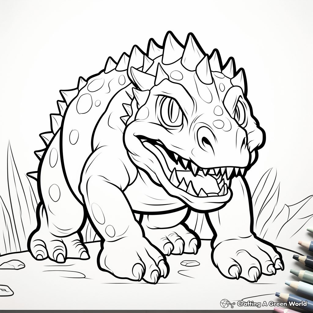 Printable Fierce Carnotaurus Coloring Pages 1