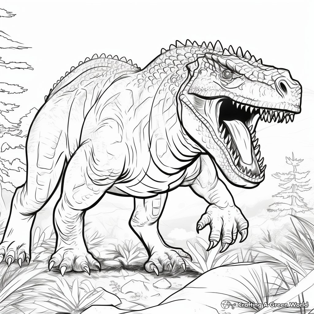 Printable Fierce Carnotaurus Coloring Pages 2