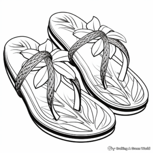 Printable Flip-Flop Coloring Pages for Summer 1