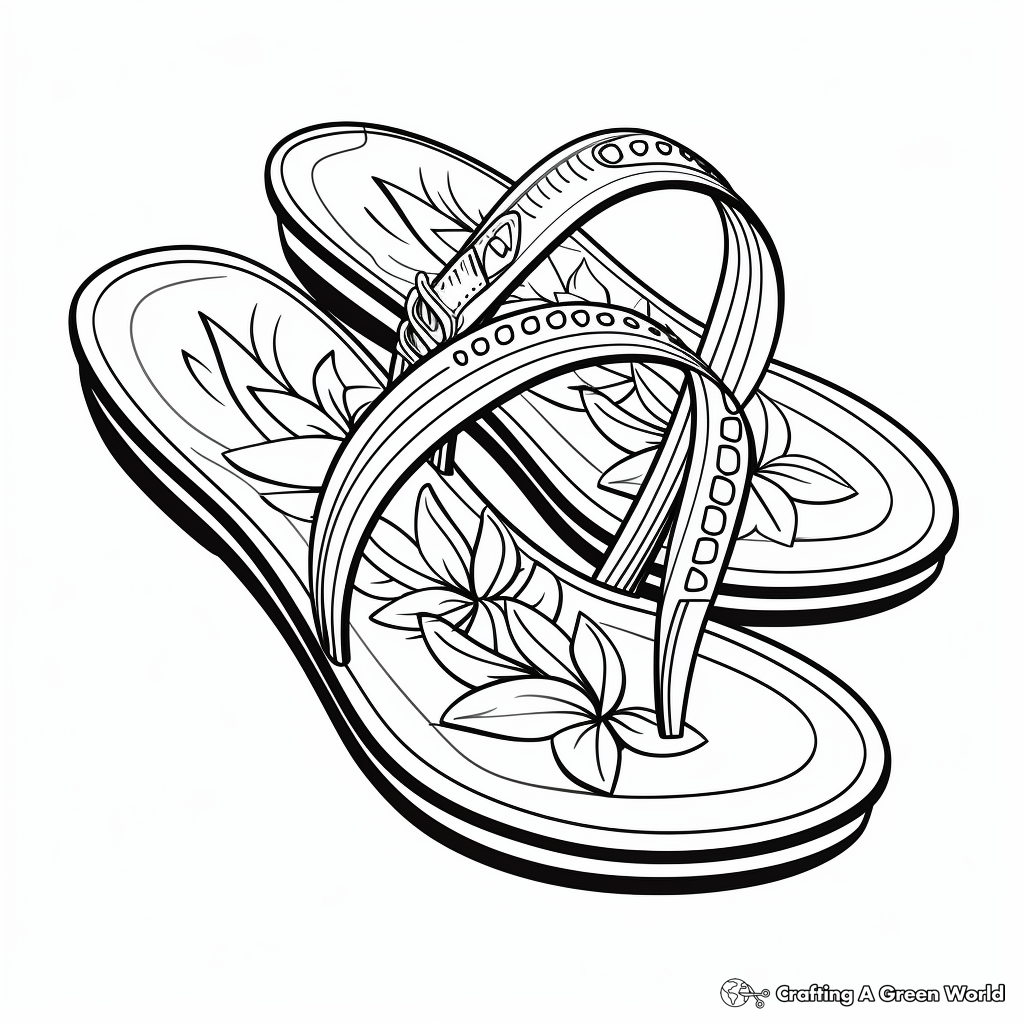Printable Flip-Flop Coloring Pages for Summer 3