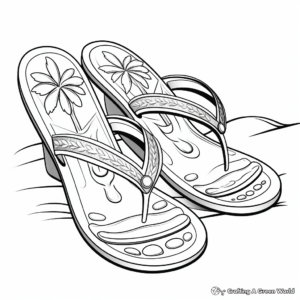 Printable Flip-Flop Coloring Pages for Summer 4