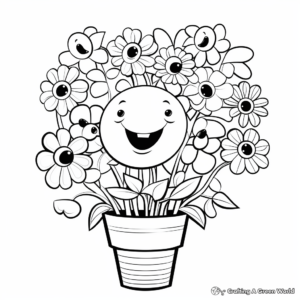 Printable Flower Arrangement Coloring Pages for Adults 4