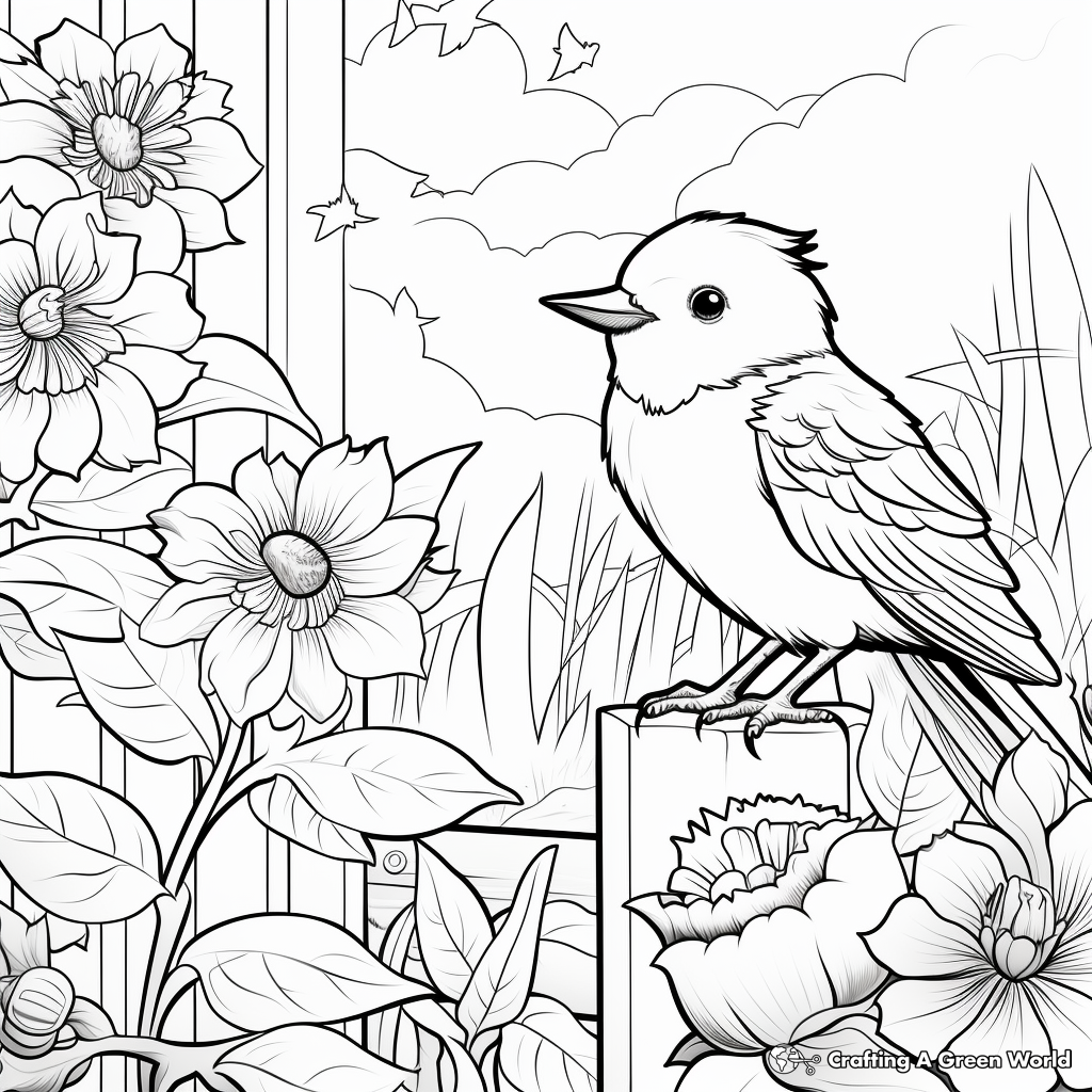 Printable Garden Wildlife Coloring Pages 4