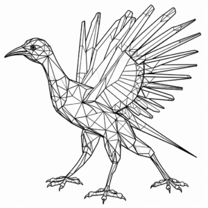 Printable Geometric Microraptor Coloring Pages for Creatives 3
