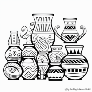 Printable Geometric Pottery Designs Coloring Pages 3