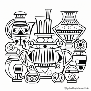 Printable Geometric Pottery Designs Coloring Pages 4