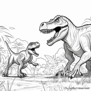 Printable Giganotosaurus and T Rex Coloring Pages for Artists 2