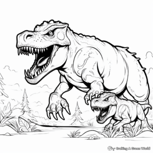 Printable Giganotosaurus and T Rex Coloring Pages for Artists 4