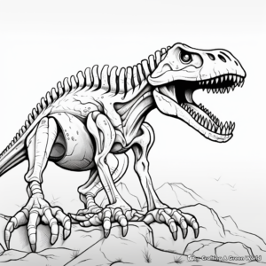 Printable Giganotosaurus Skeleton Coloring Pages for Artists 2