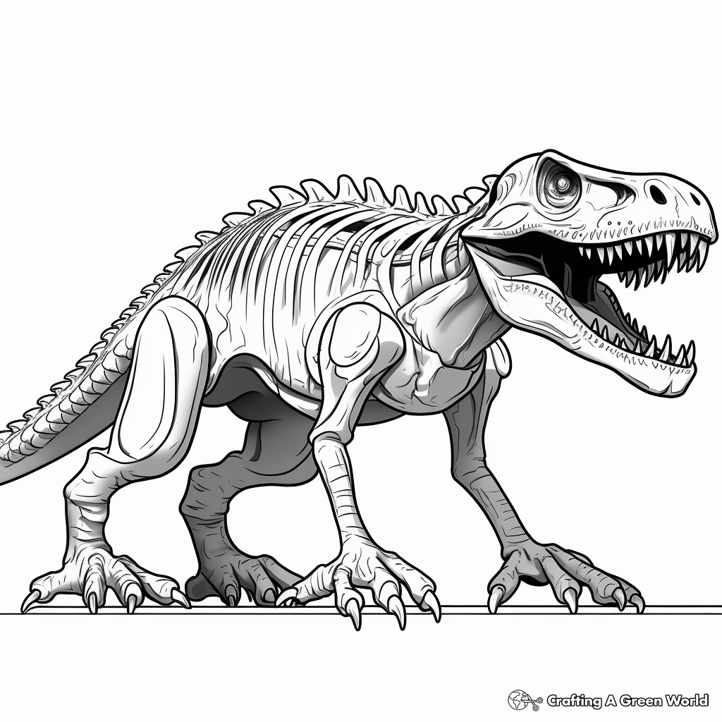 Printable Giganotosaurus Skeleton Coloring Pages for Artists 3