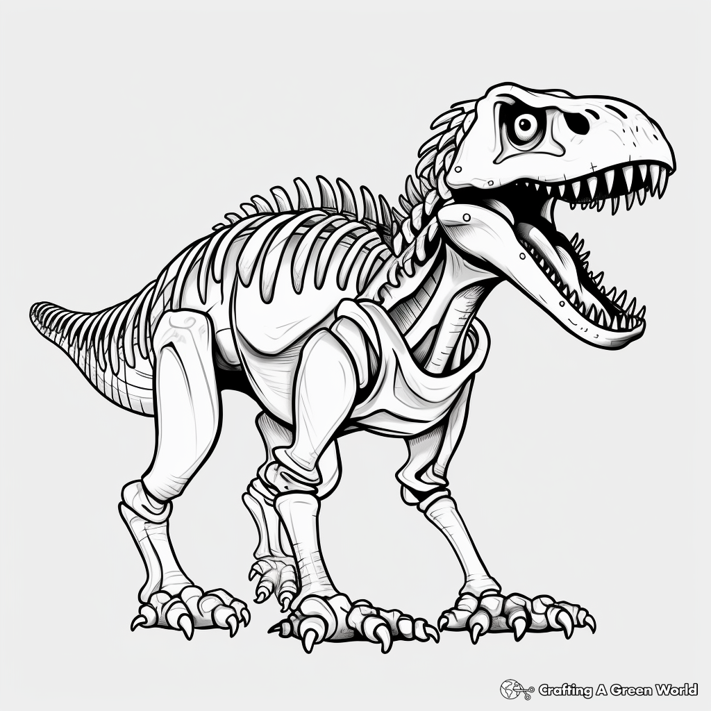 Printable Giganotosaurus Skeleton Coloring Pages for Artists 4