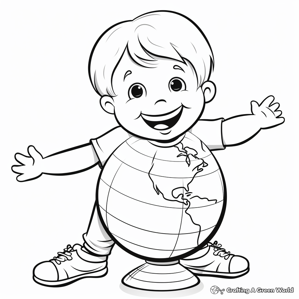 Printable Globe Sphere Coloring Pages 1