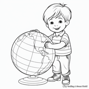Printable Globe Sphere Coloring Pages 2