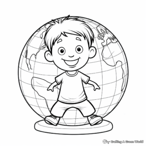 Printable Globe Sphere Coloring Pages 4