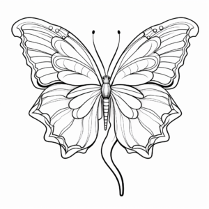 Printable Half Butterfly, Half Dahlia Coloring Pages 1