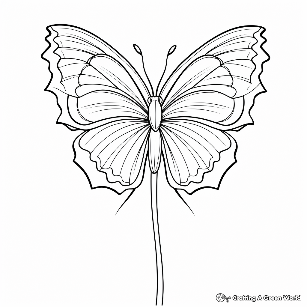 Printable Half Butterfly, Half Dahlia Coloring Pages 2