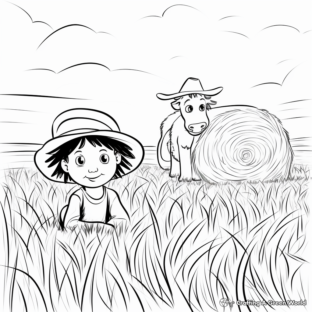 Printable Hay in the Field Coloring Pages for Artists 3