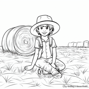 Printable Hay in the Field Coloring Pages for Artists 4