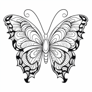 Printable Heart Shaped Butterfly Coloring Pages 2
