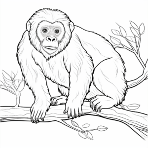 Printable Howler Monkey Coloring Pages for Adults 1