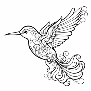 Printable Hummingbird Coloring Pages 1