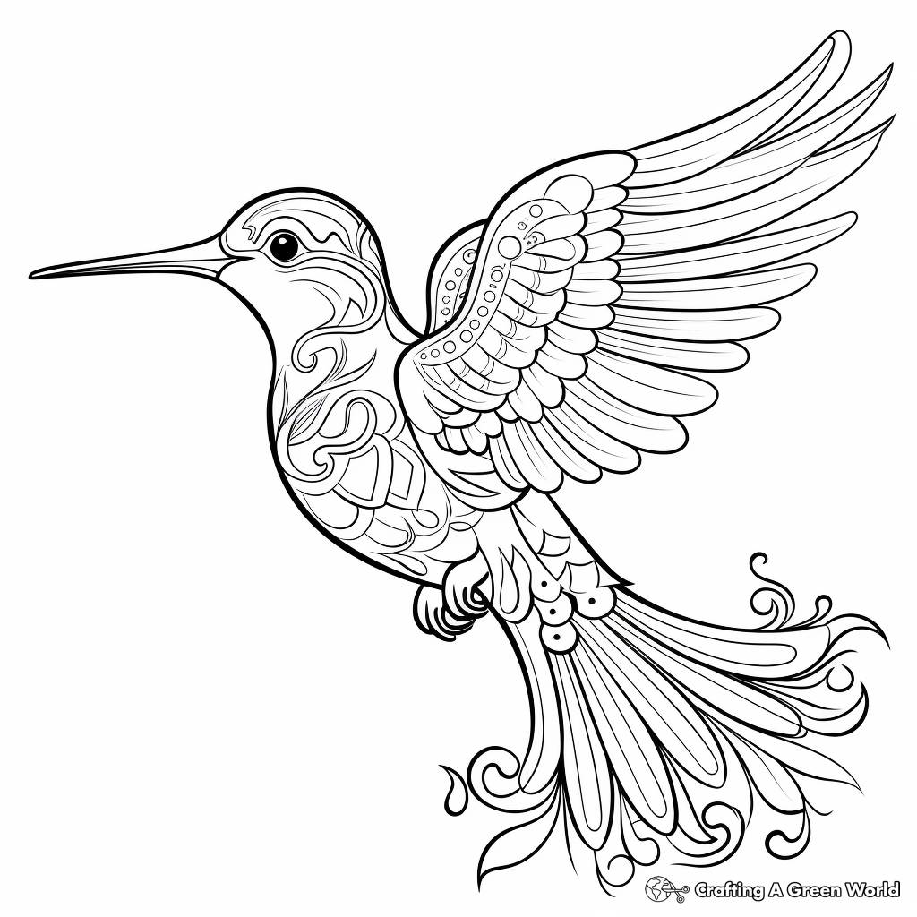 Printable Hummingbird Coloring Pages 3