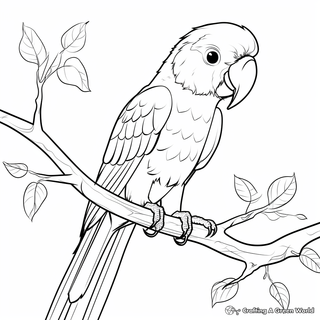 Printable Hyacinth Macaw Parrot Coloring Pages 1