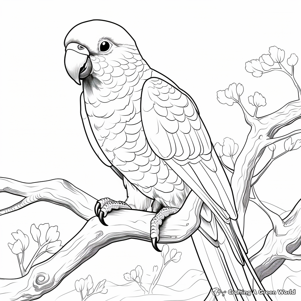 Printable Hyacinth Macaw Parrot Coloring Pages 4