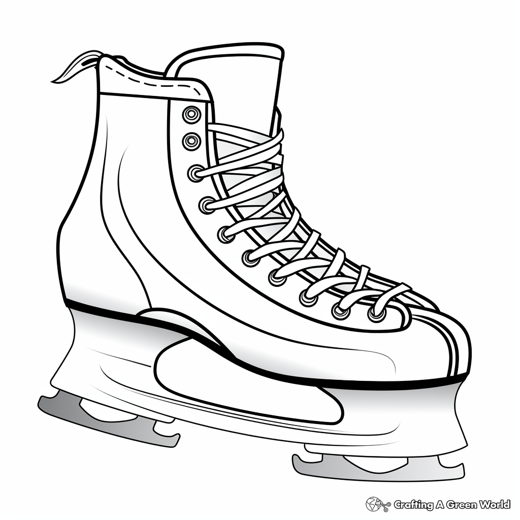 Printable Ice Skating Shoe Coloring Pages 1