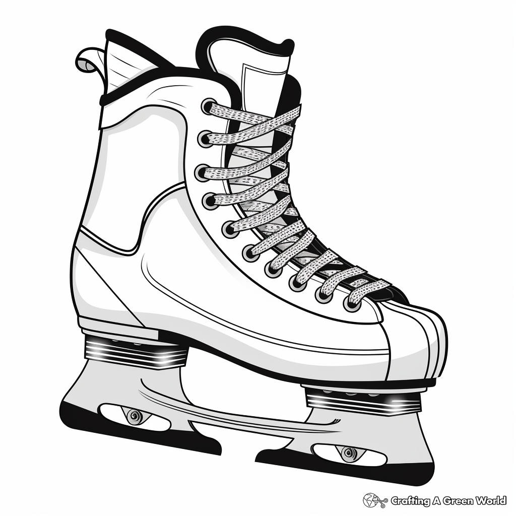 Printable Ice Skating Shoe Coloring Pages 2
