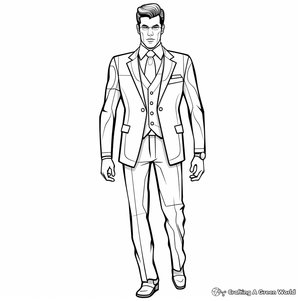 Printable James Bond Suit Coloring Pages 4