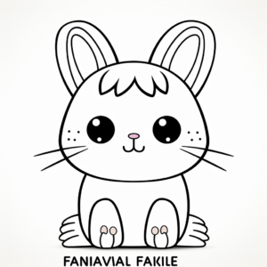 Printable Kawaii Bunny and Rainbow Coloring Pages 4