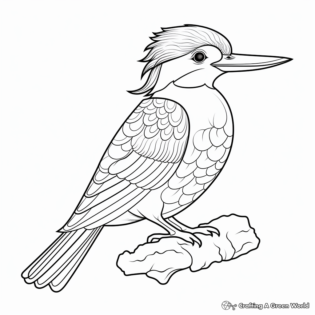 Printable Kingfisher Bird Coloring Pages 1