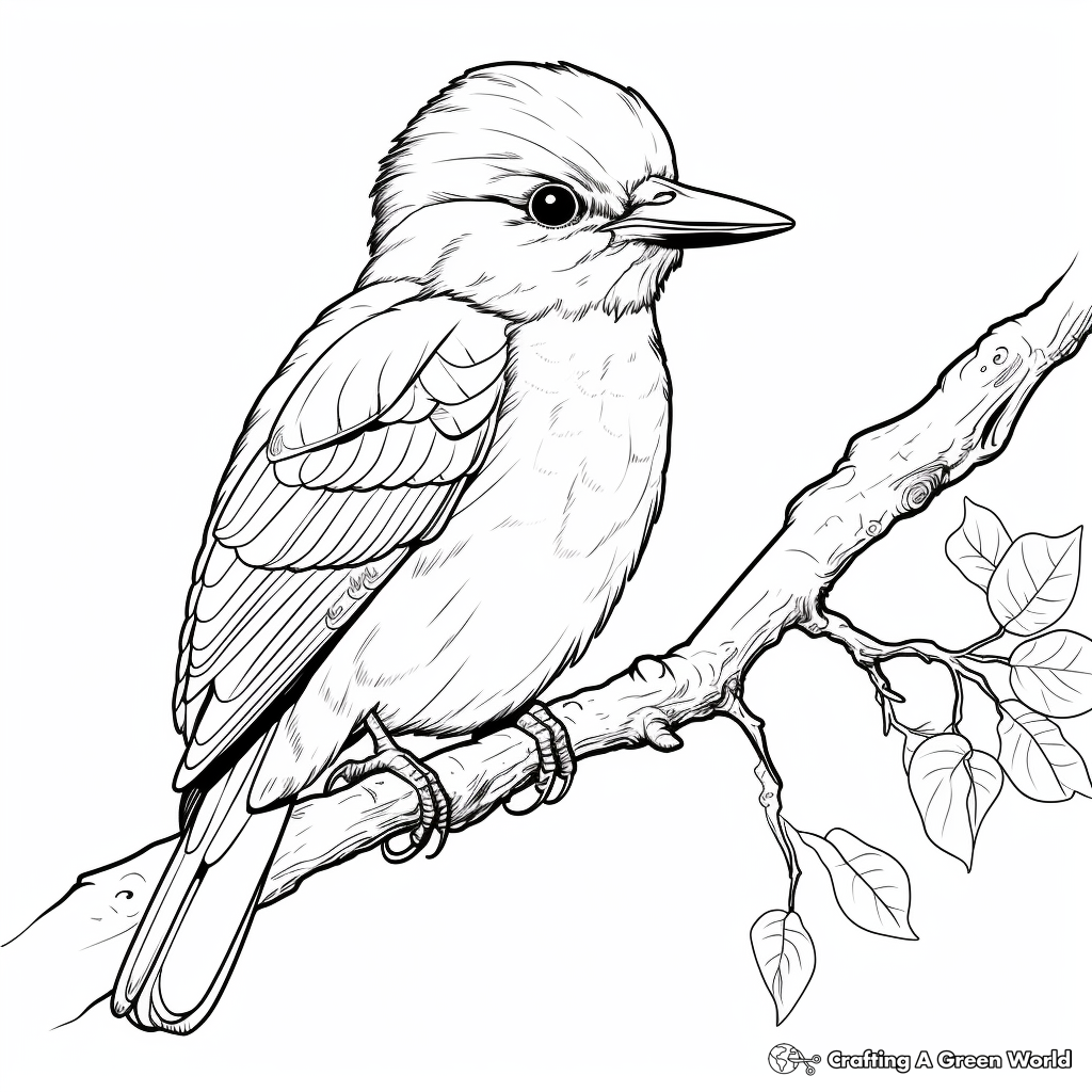 Printable Kingfisher Bird Coloring Pages 2