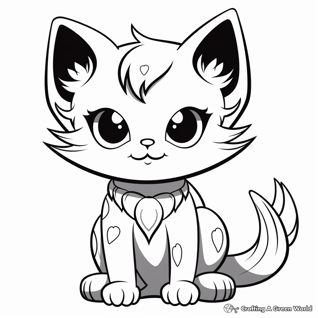 Printable Kitty Fairy and Pet Friends Coloring Pages 2