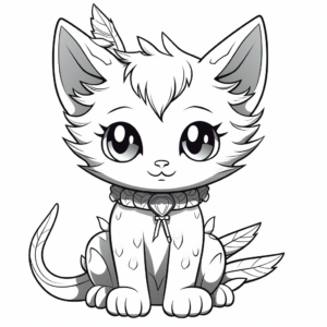 Printable Kitty Fairy and Pet Friends Coloring Pages 3