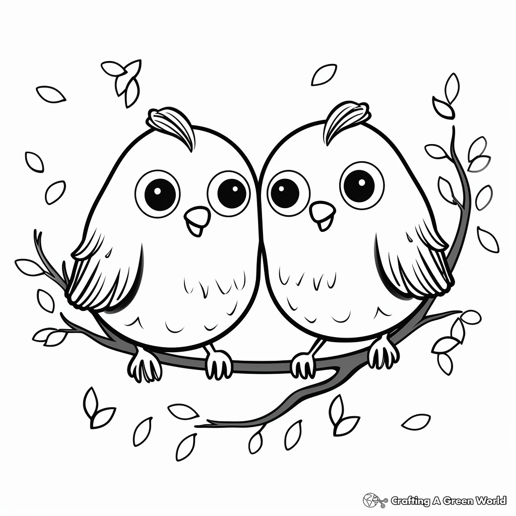 Printable Love Bird Themed Coloring Pages 2