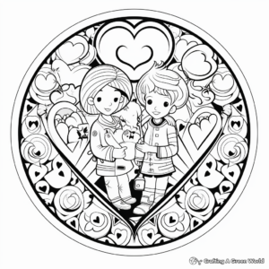 Printable Love Mandala Coloring Pages for Artists 2