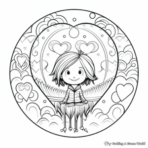 Printable Love Mandala Coloring Pages for Artists 3
