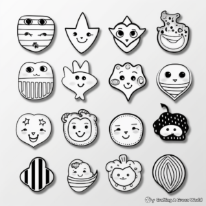 Printable Magnets in Various Shapes Coloring Pages 1