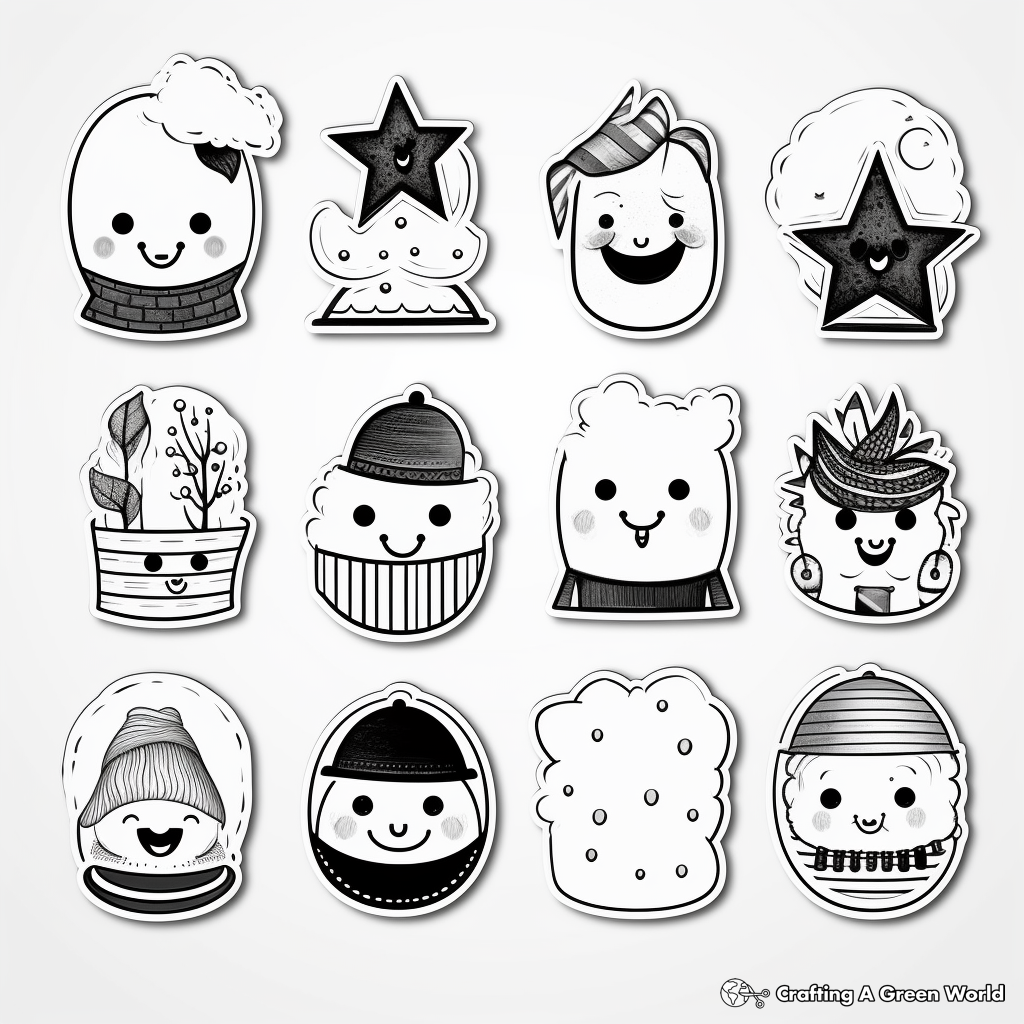 Printable Magnets in Various Shapes Coloring Pages 2