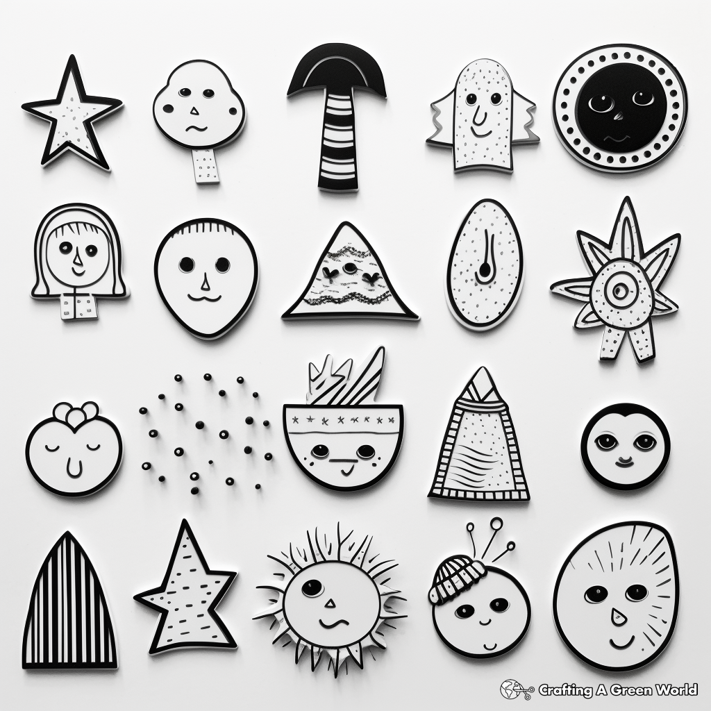 Printable Magnets in Various Shapes Coloring Pages 4